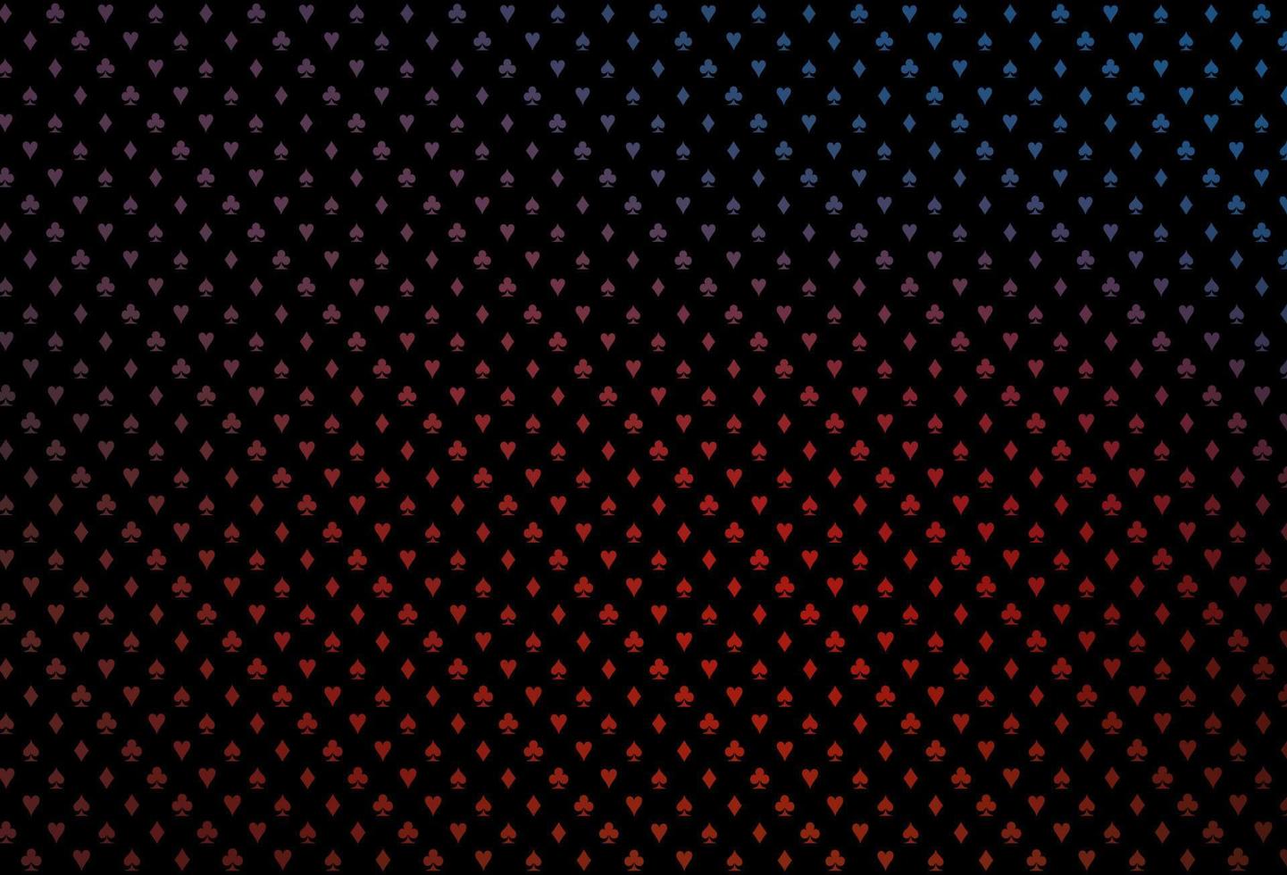 Dark blue, red vector background with cards signs.