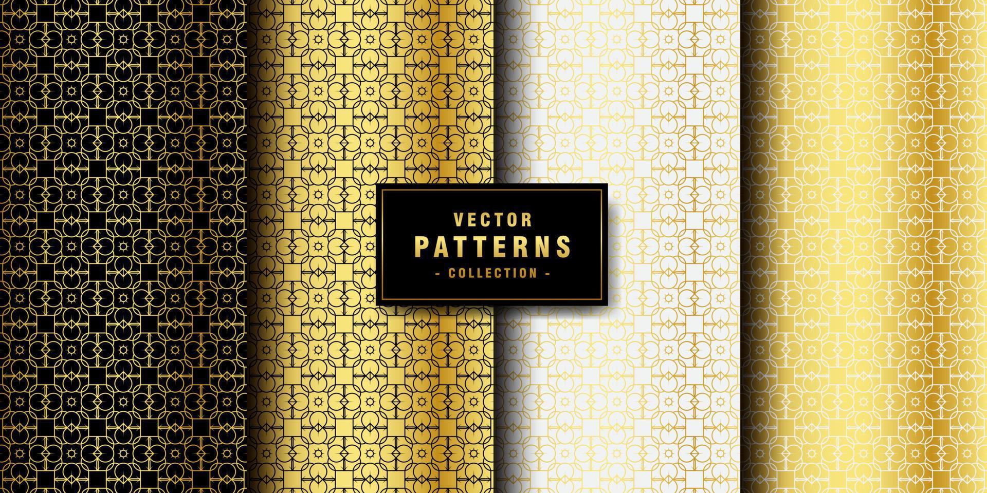 Set of luxury pattern collection vector