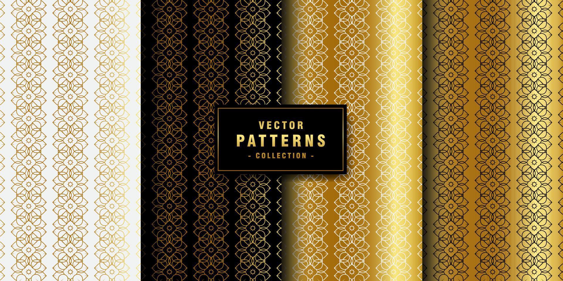 Set of luxury pattern collection vector