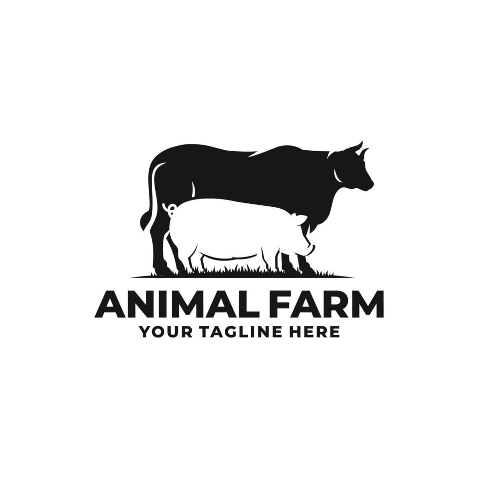 vector de logotipo de animales de granja