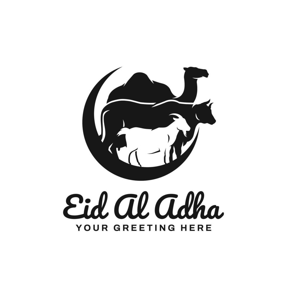 Eid al adha logo design vector