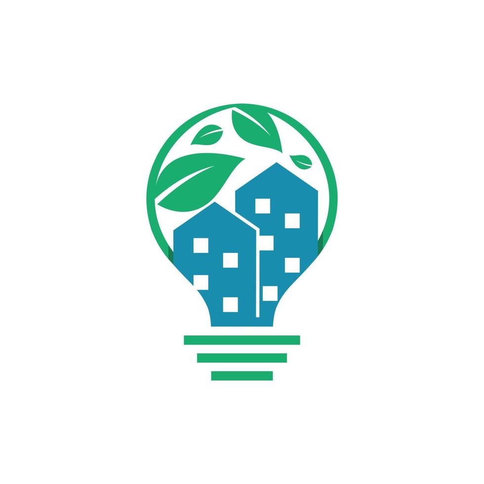 Bulb Building Leaf Ecology Modern Logo vector