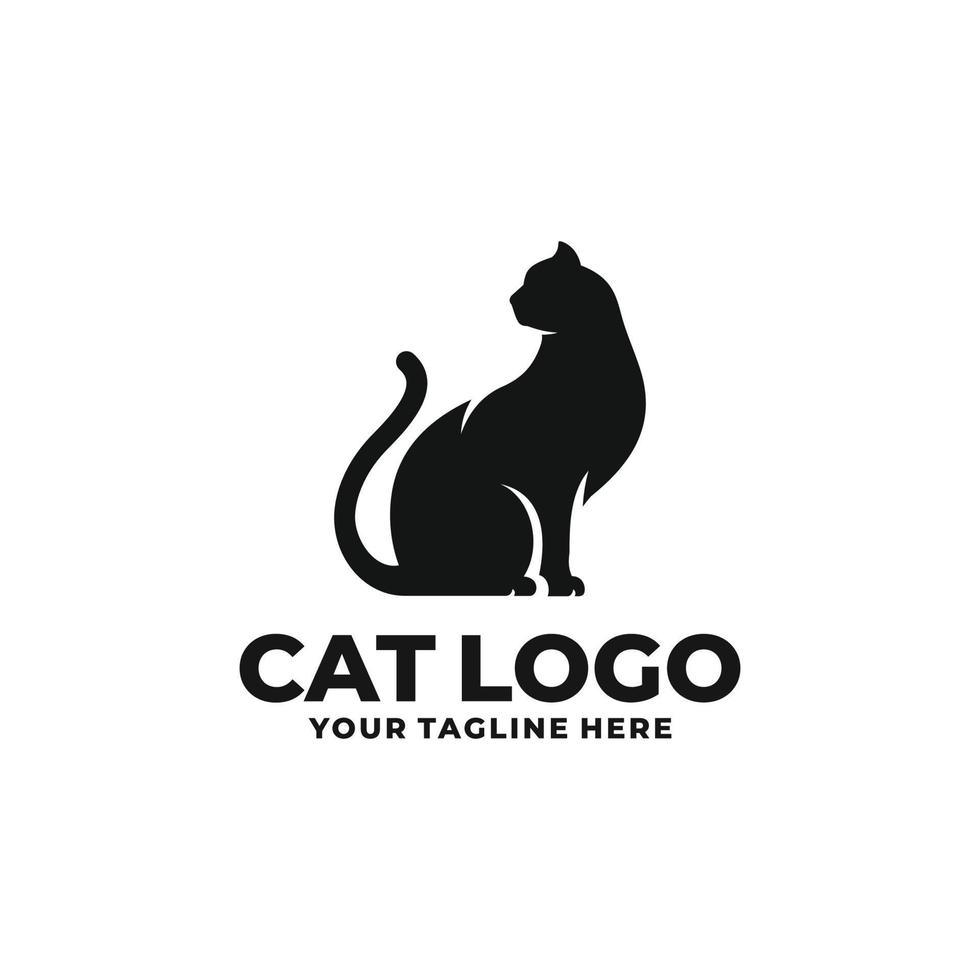 vector de logotipo plano simple de gato