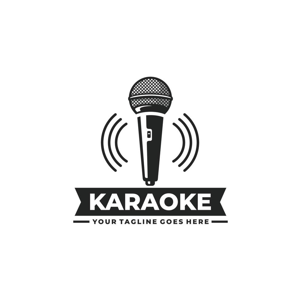 vector de diseño de logotipo de karaoke