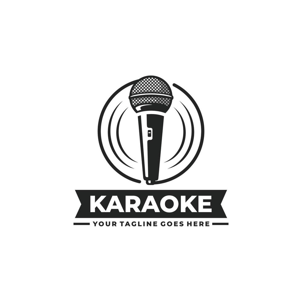 vector de diseño de logotipo de karaoke