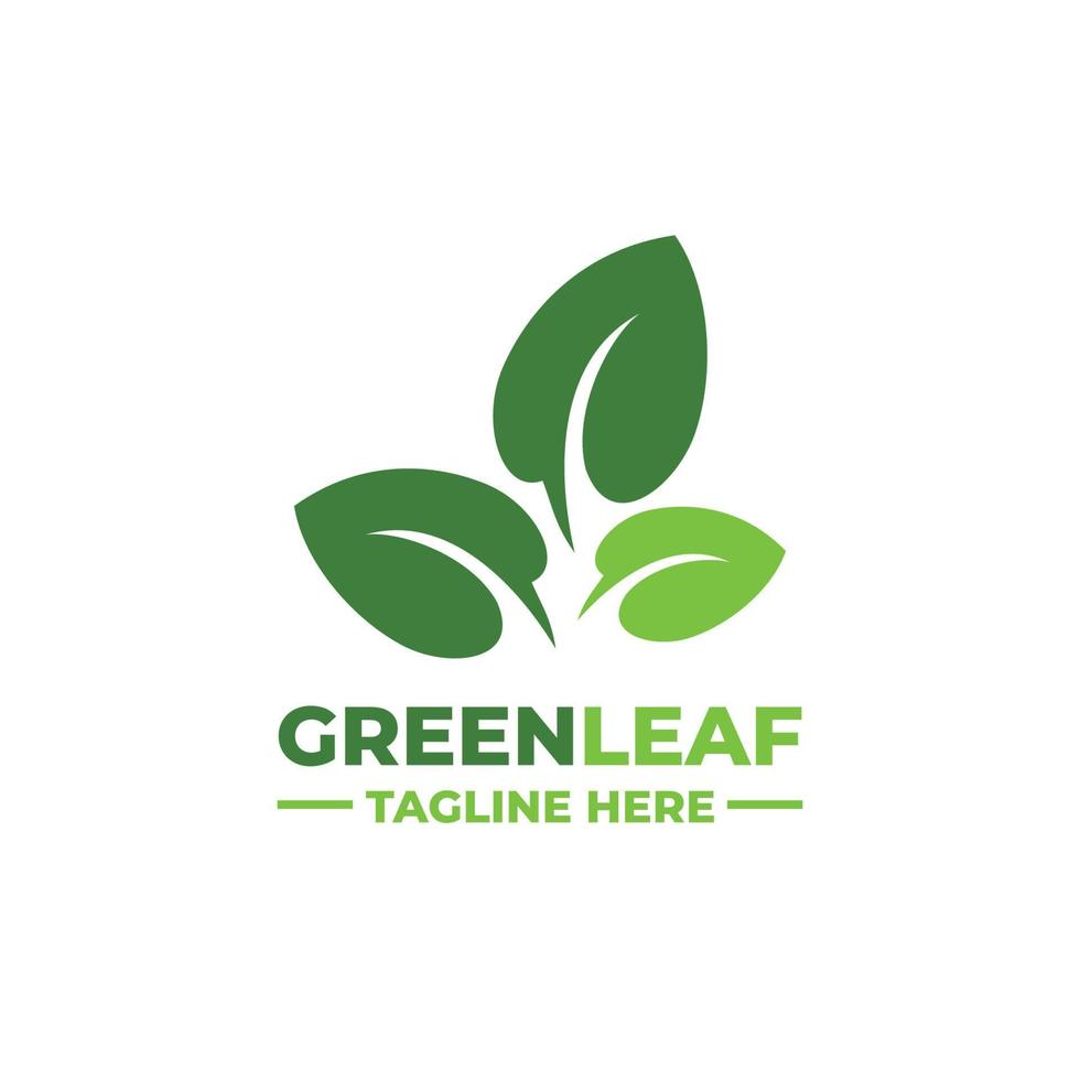 Leaf simple flat logo vector