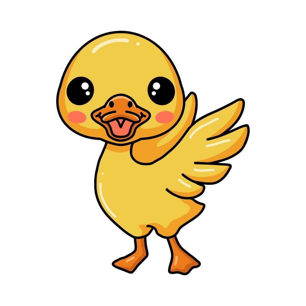 lindo patito de dibujos animados de pie vector