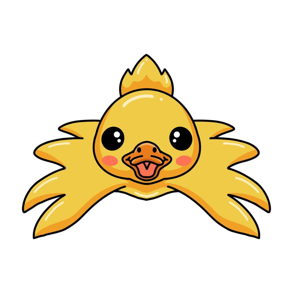 Cute little duck cartoon posing vector