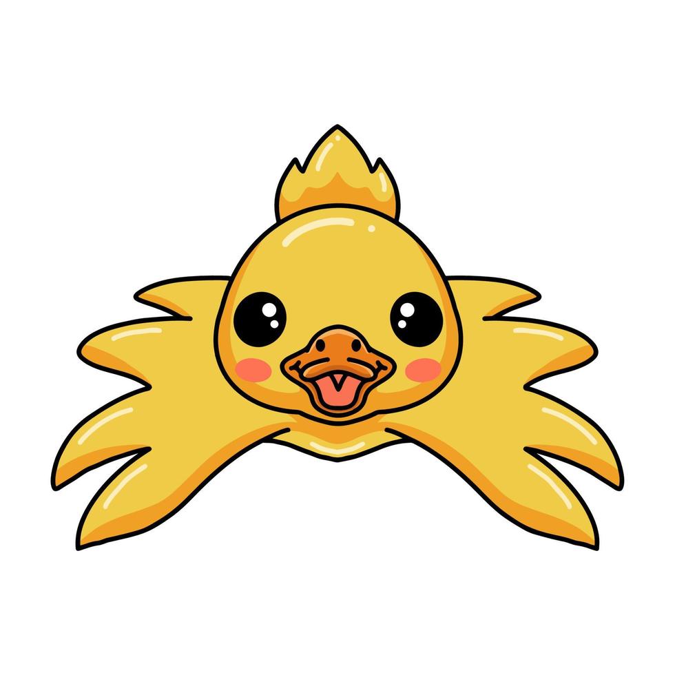 Cute little duck cartoon posing vector