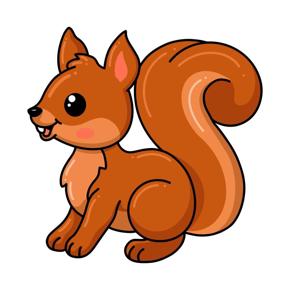 Cute little squirrel cartoon posing vector
