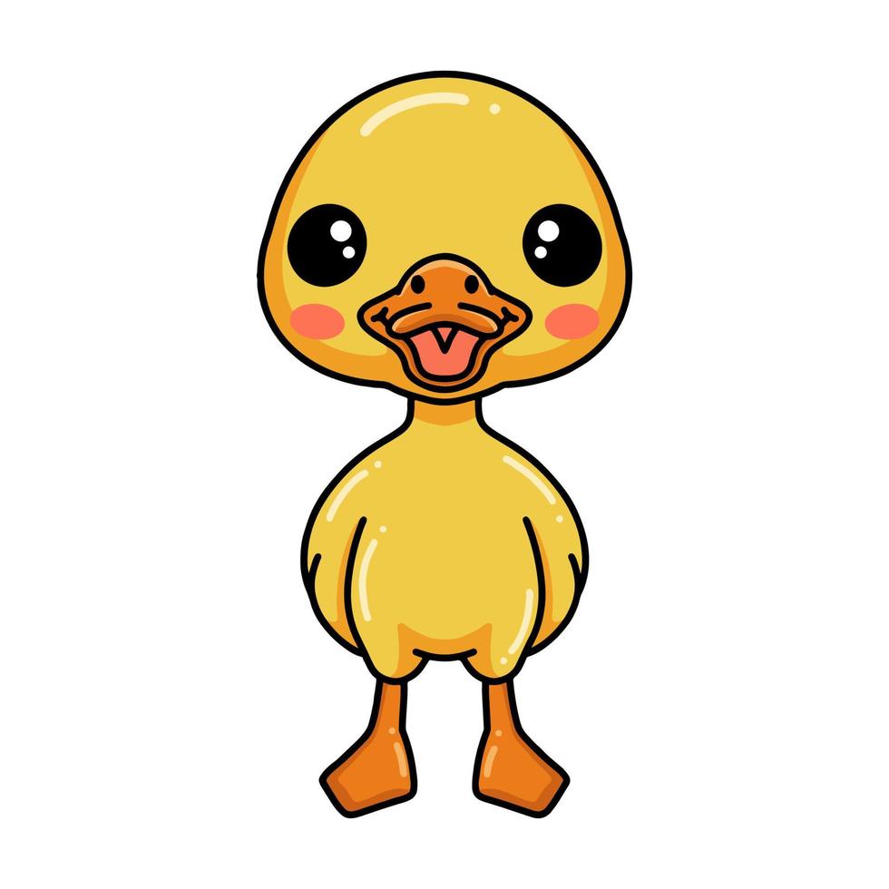 lindo patito de dibujos animados de pie vector