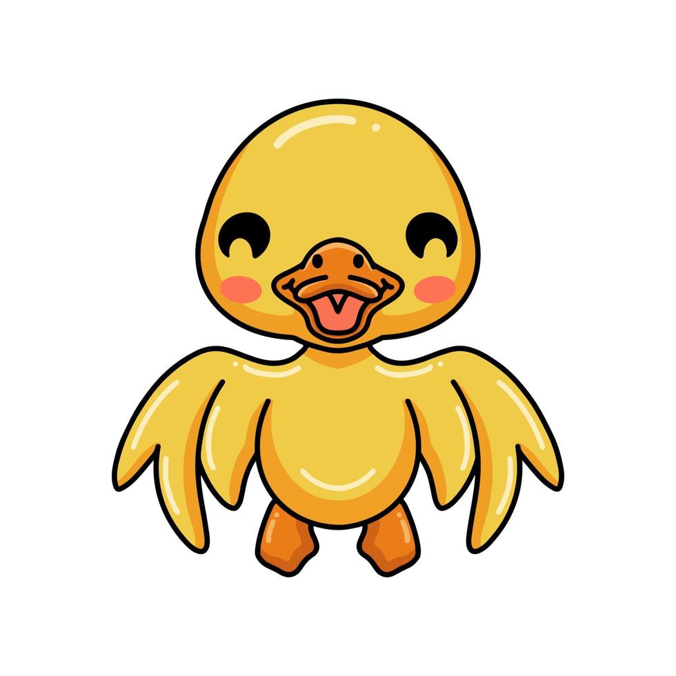 lindo patito de dibujos animados de pie vector