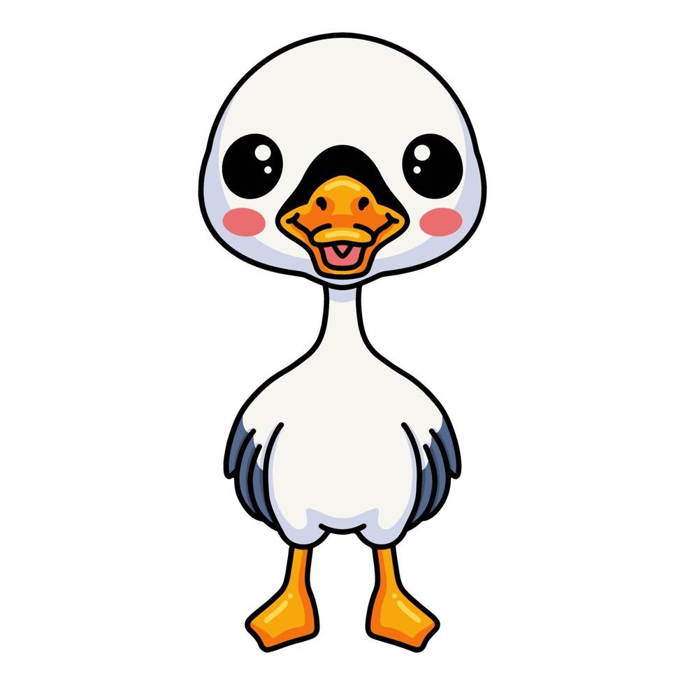 Cute little goose cartoon standing vector