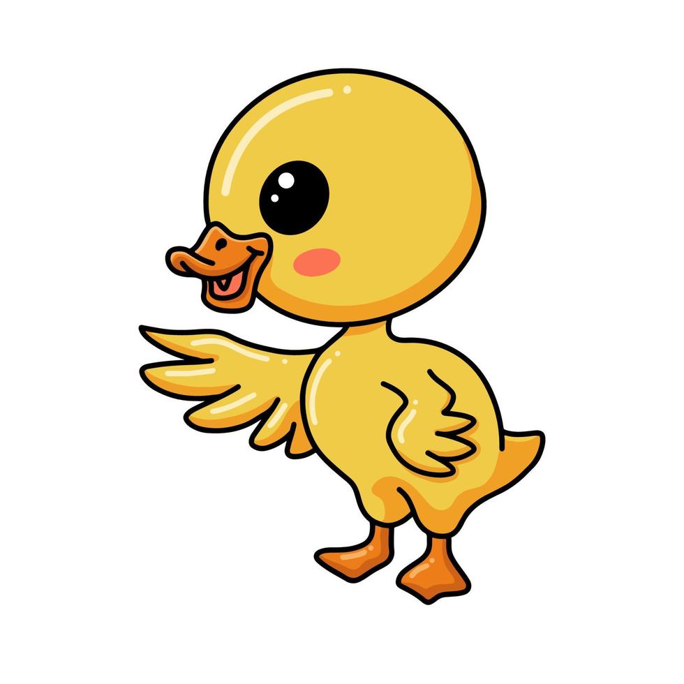 lindo patito de dibujos animados de pie vector