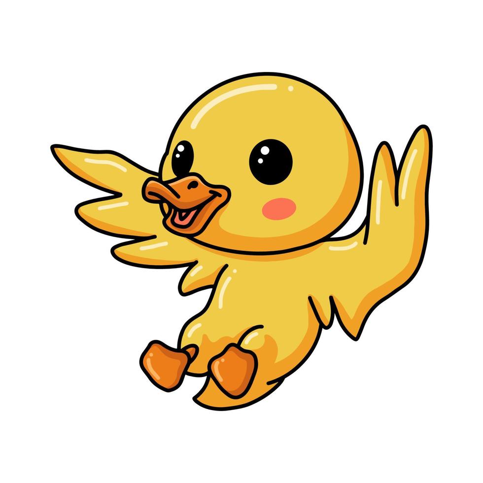 lindo patito posando de dibujos animados vector