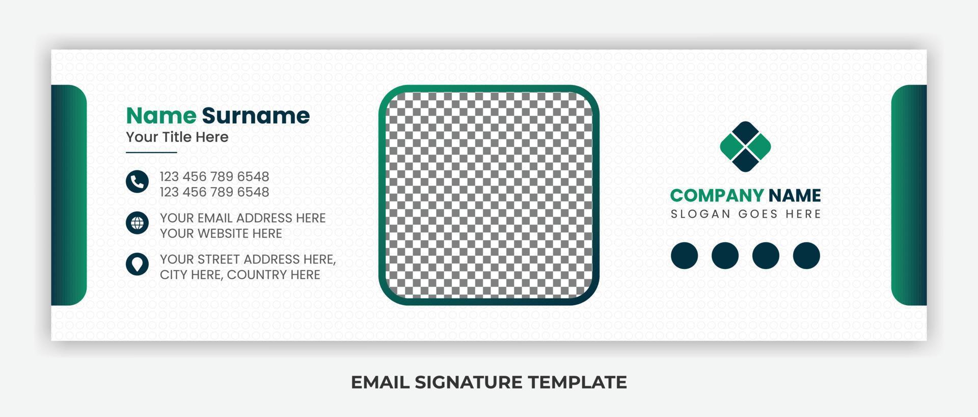 Minimalist email signature template design or email footer and personal social media cover vector