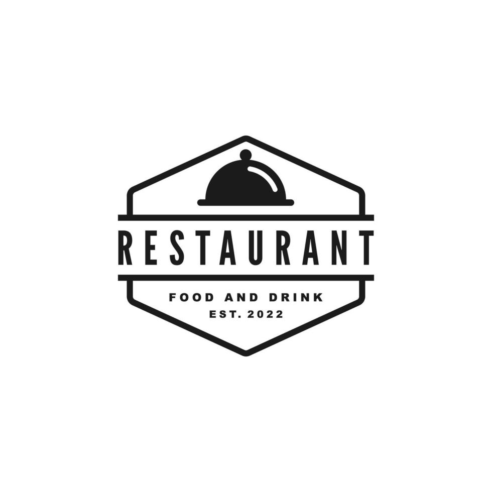 Restaurant simple flat logo design vector