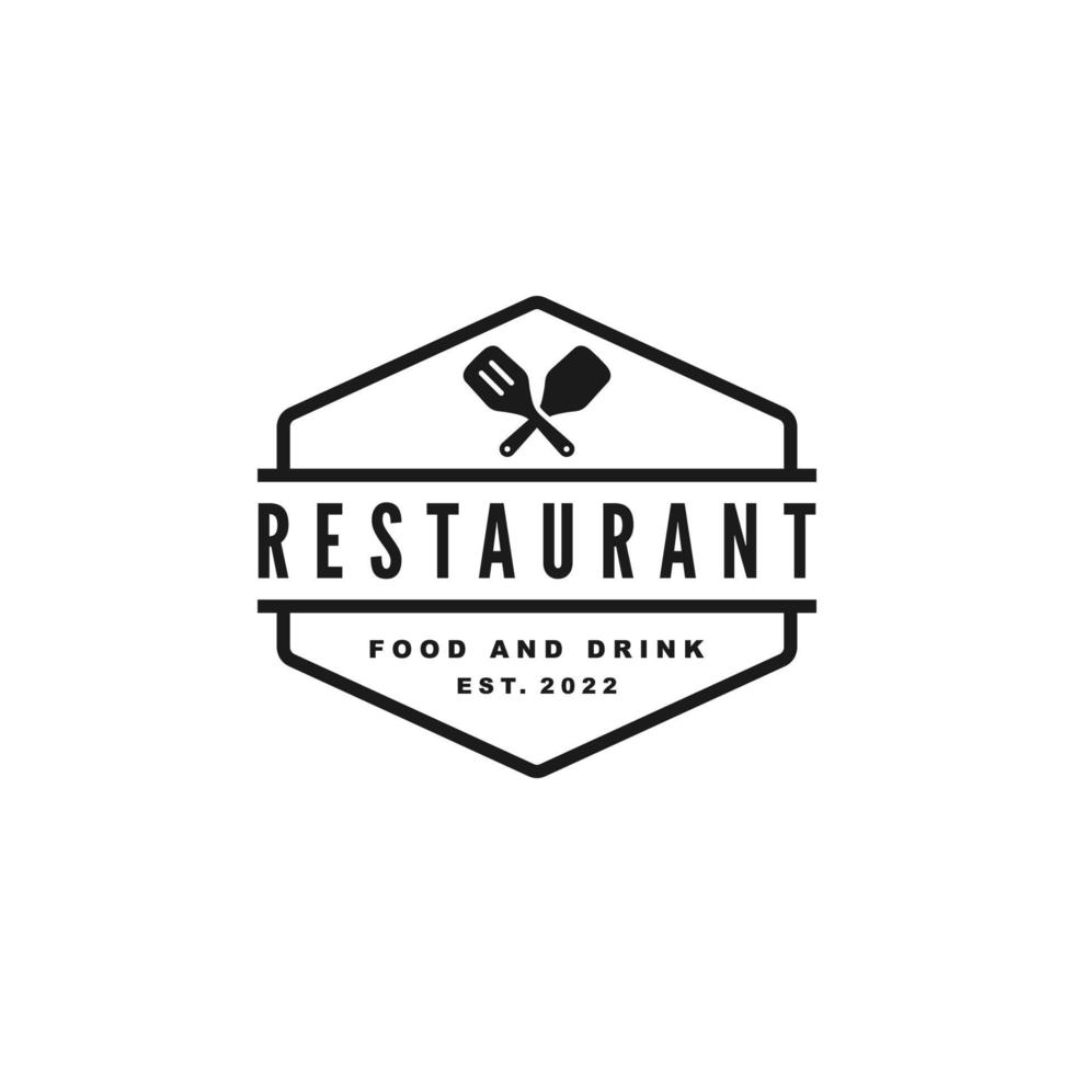 Restaurant simple flat logo design vector