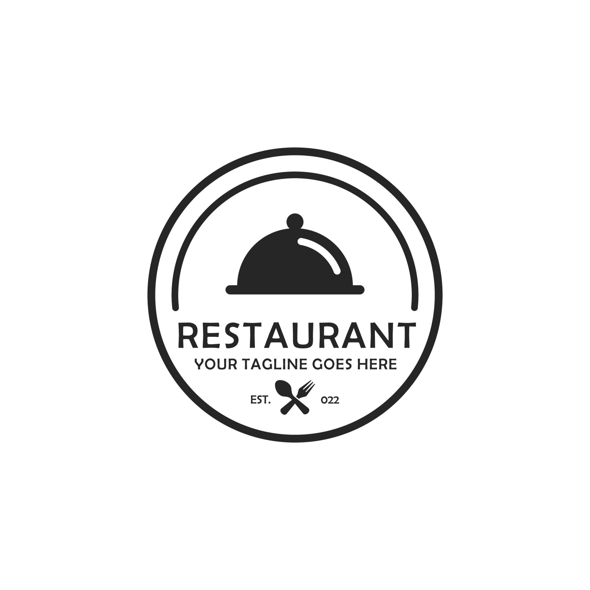 Restaurant simple flat logo design 11955005 Vector Art at Vecteezy