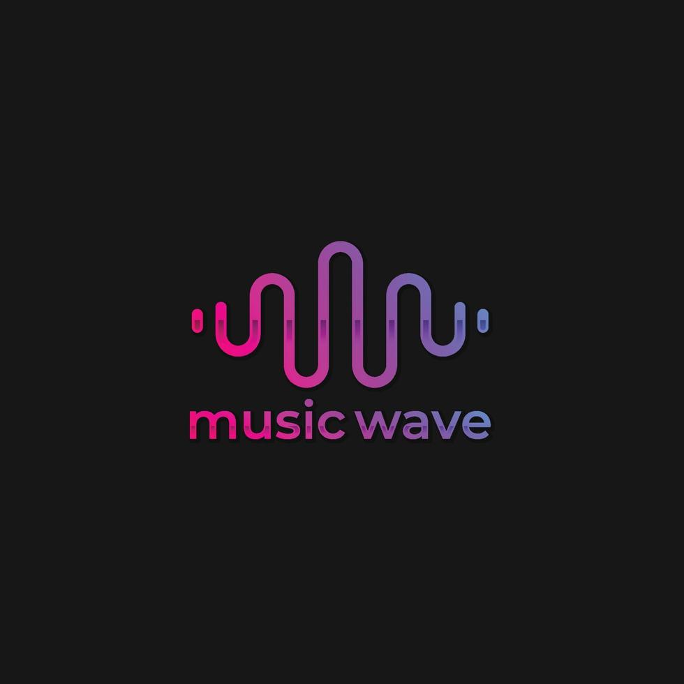 Music wave logo vector. Audio wave logo vector