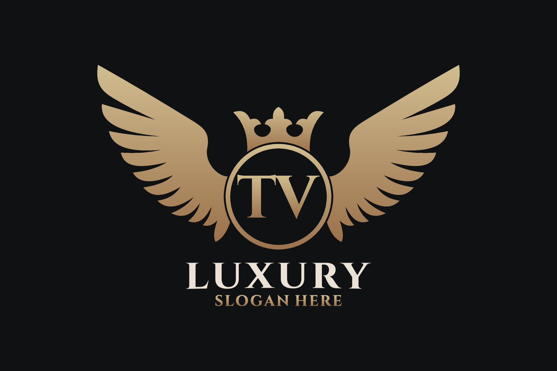 Luxury royal wing Letter TV crest Gold color Logo vector, Victory logo,  crest logo, wing logo, vector logo template. 11955048 Vector Art at Vecteezy