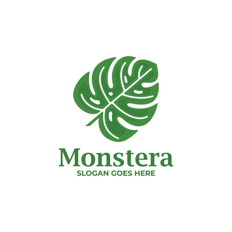 Monstera logo design vector. Monstera leaf logo vector