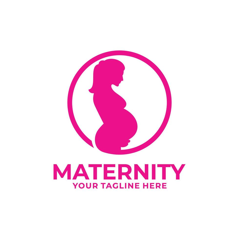 Maternity logo design vector. Pregnant logo vector