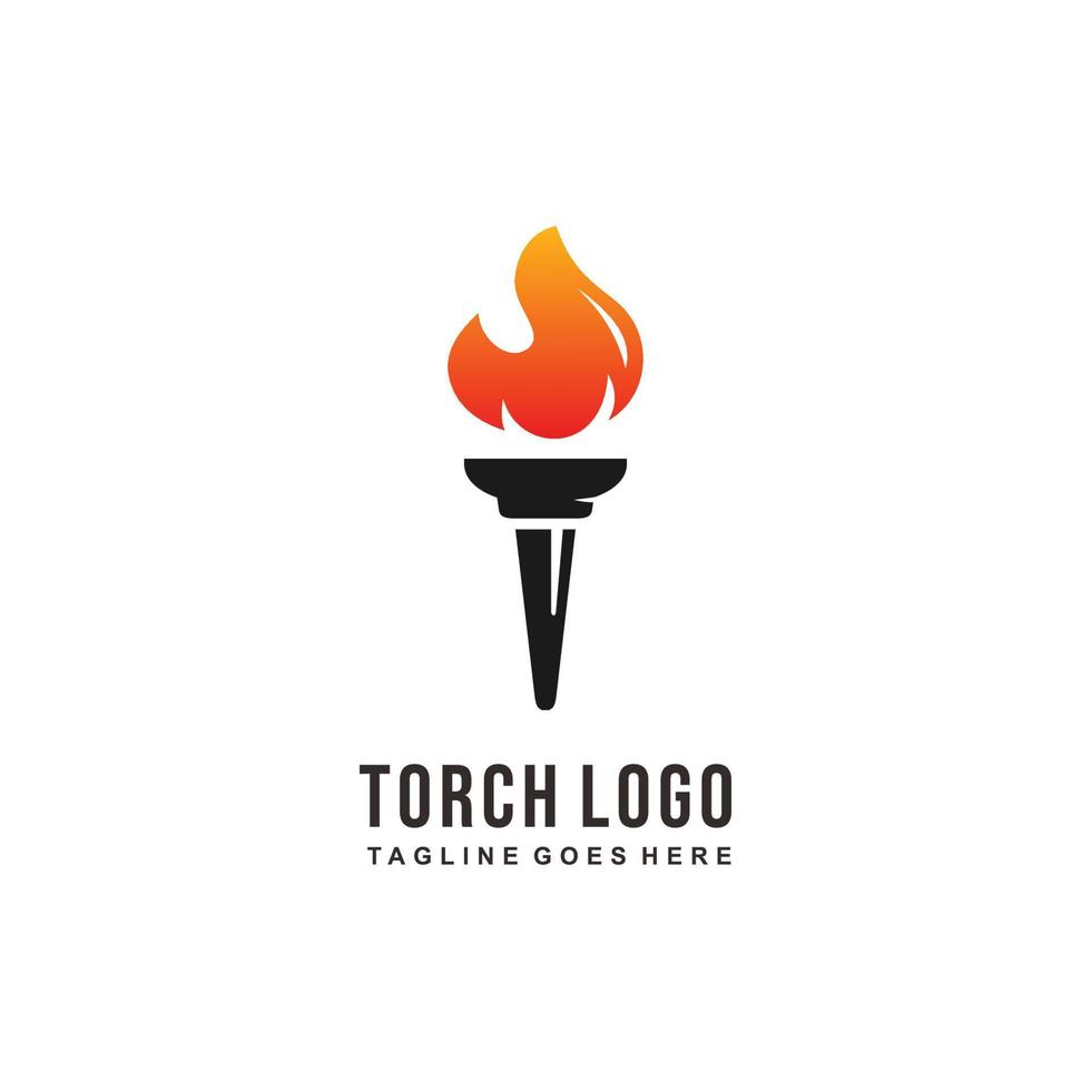 Torch logo design vector
