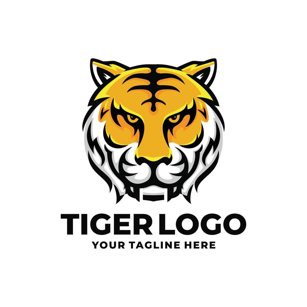 vector de diseño de logotipo de tigre. logotipo de cara de tigre