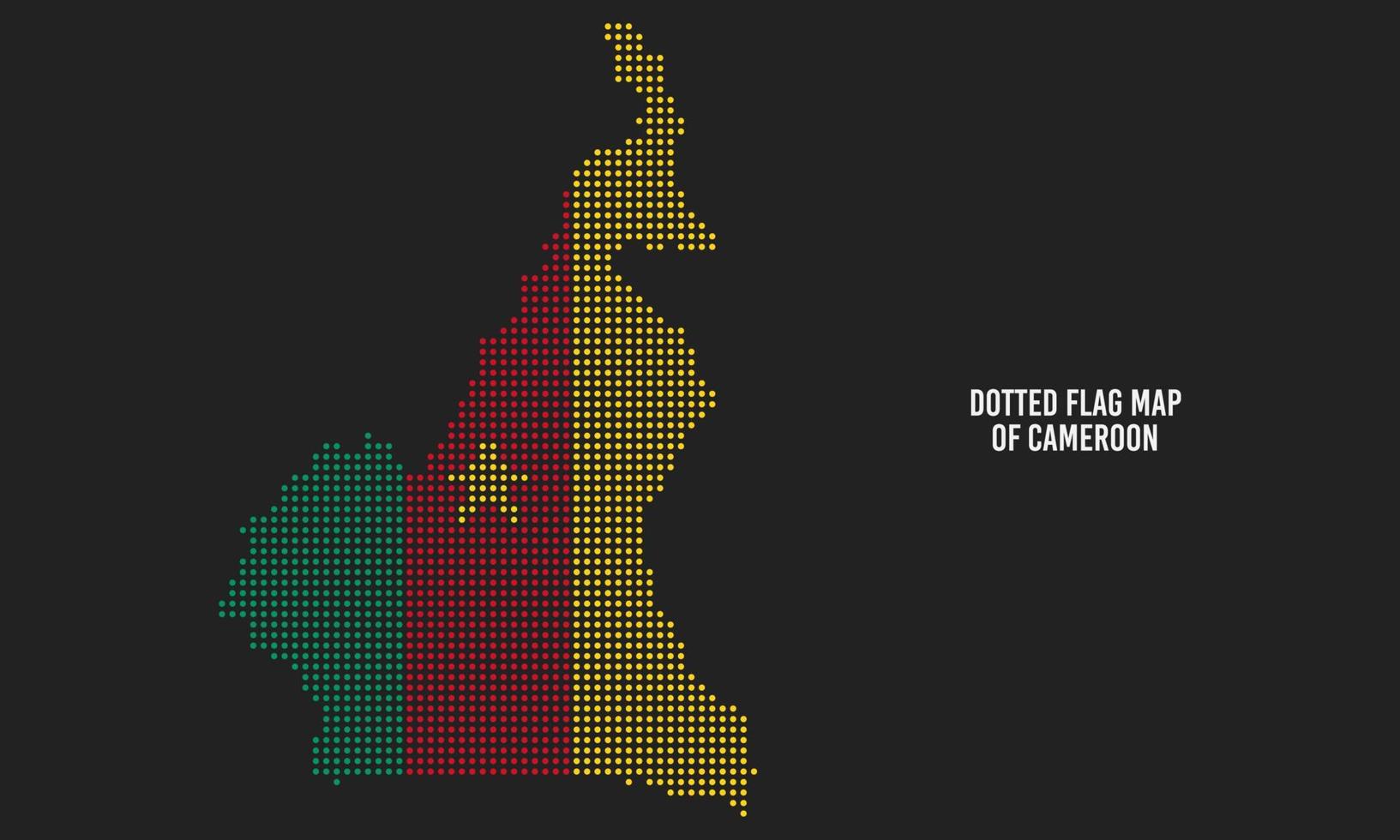 Halftone Dotted Flag Map of Cameroon Vector Illustration