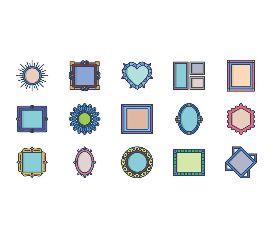 Set of frame icon set vector