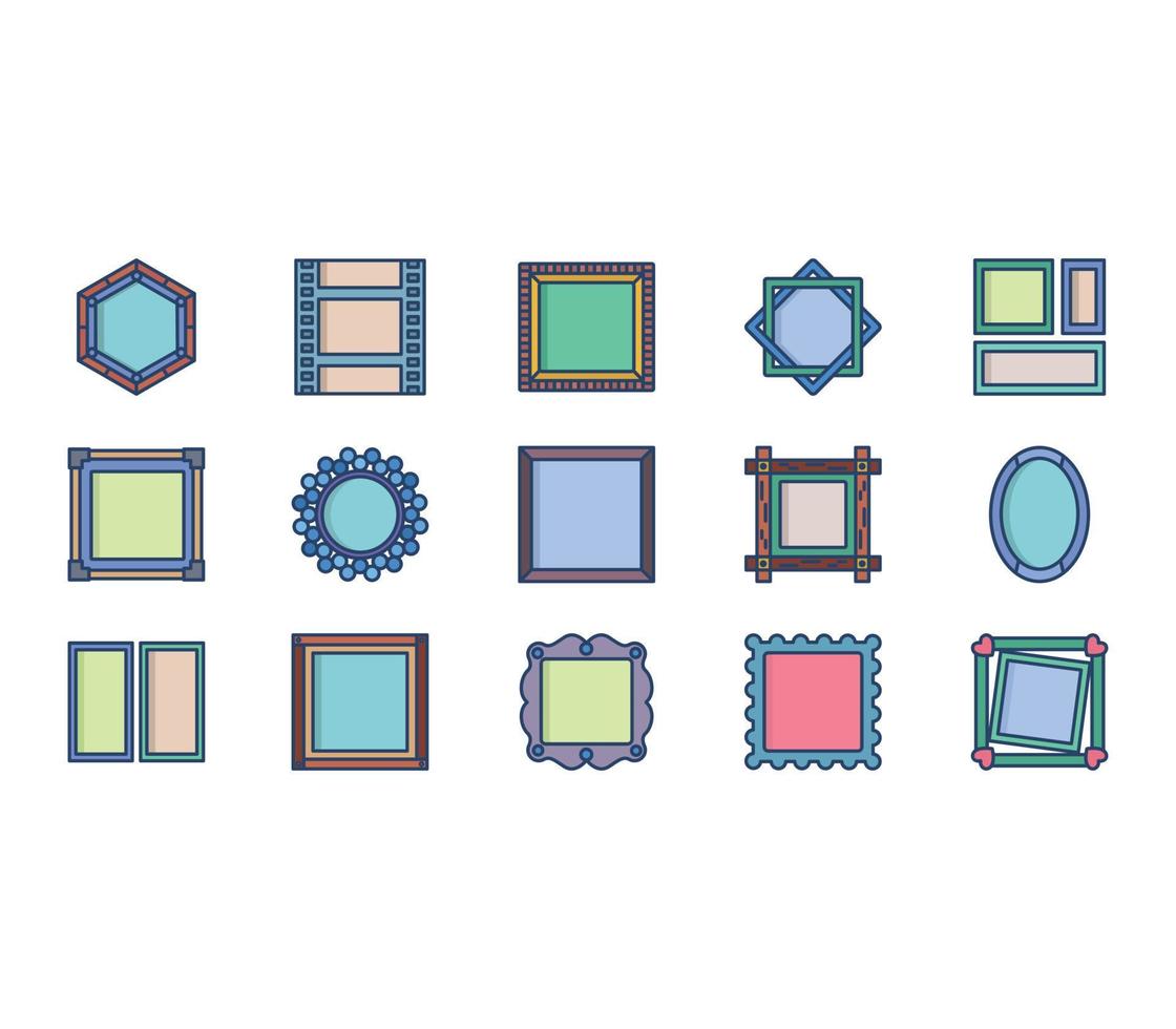 Set of frame icon set vector