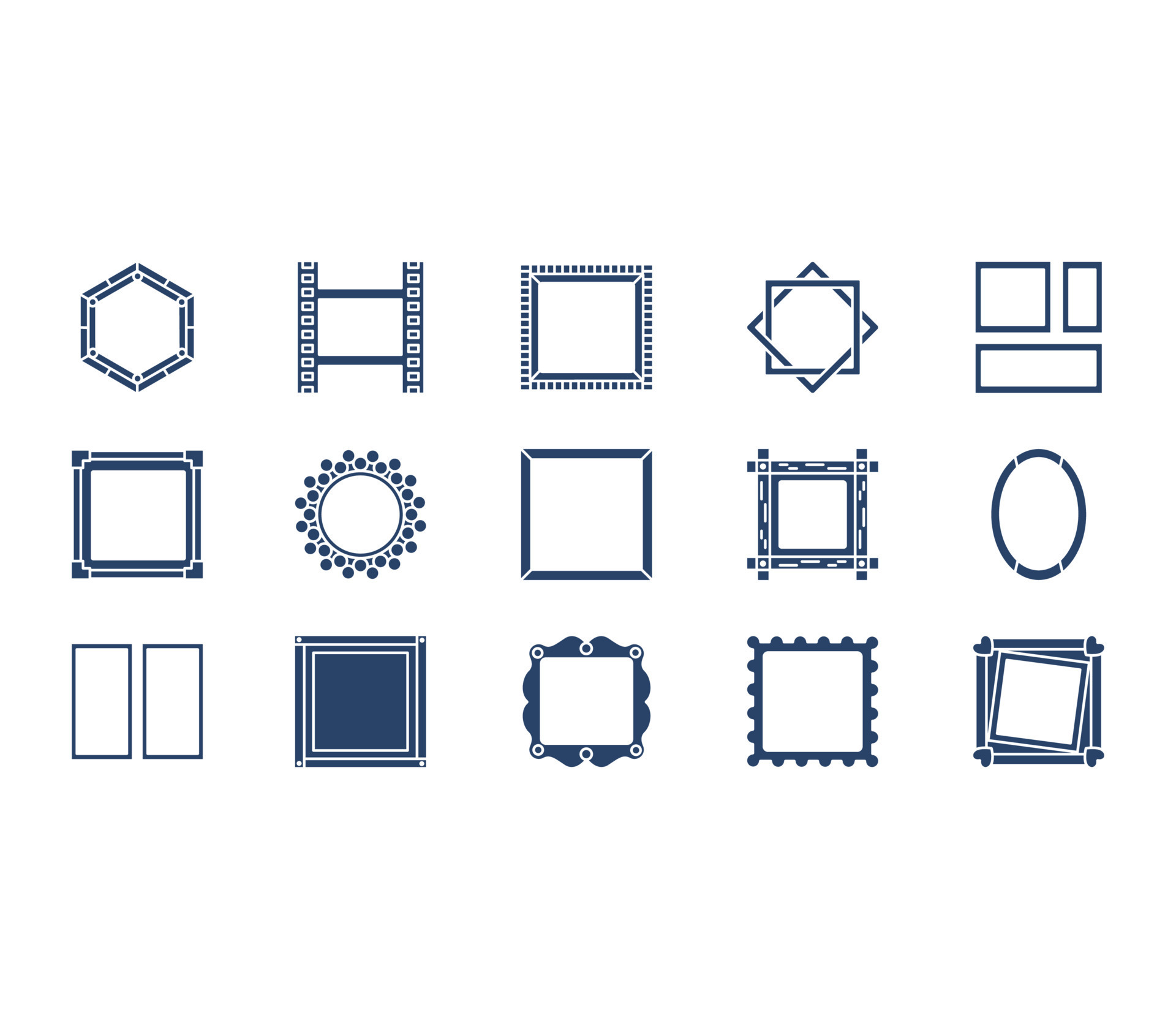 Set of frame icon set 11955187 Vector Art at Vecteezy