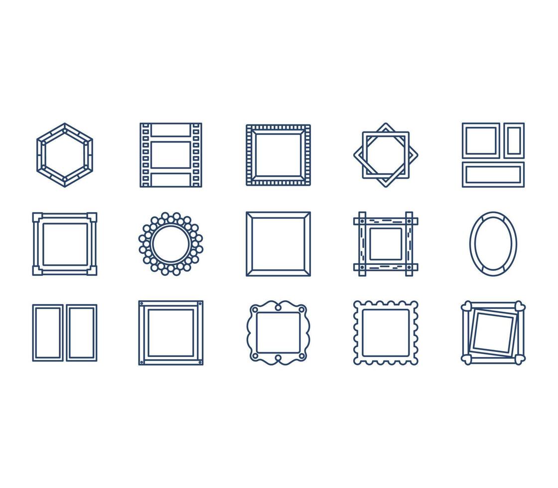 Set of frame icon set vector