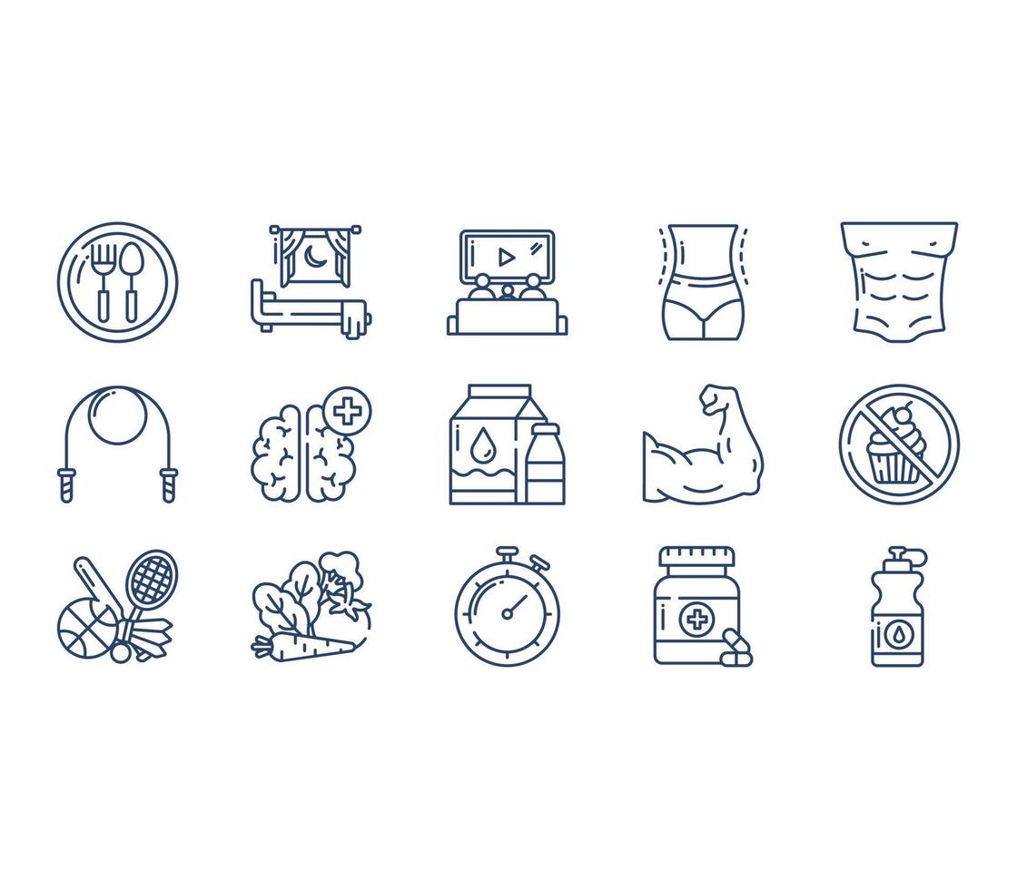 Healthy Lifestyle icon set vector