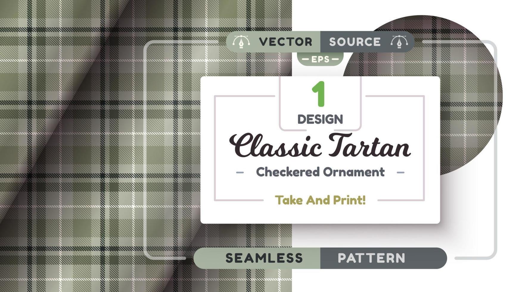 Military Tartan seamless pattern, military texture, checkered scottish fabric vector
