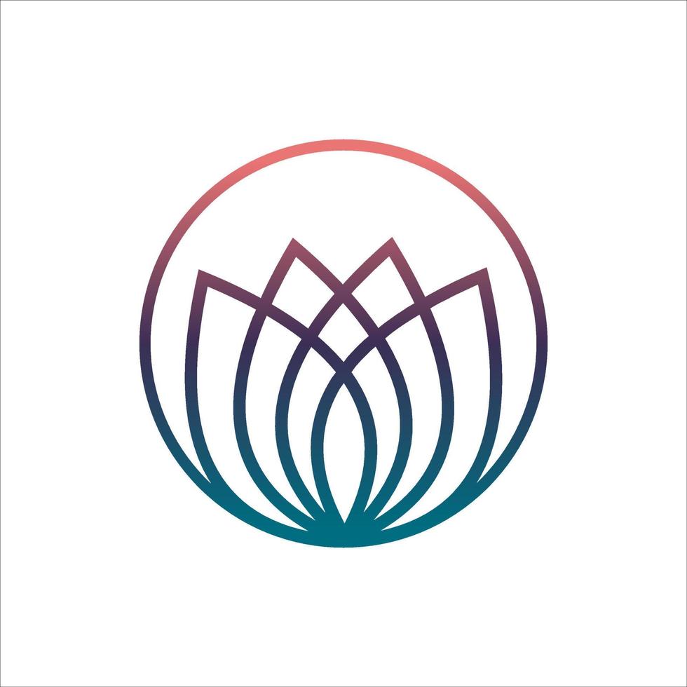 Lotus flower logo. Vector design template of lotus icons outline style for eco, beauty, spa, yoga