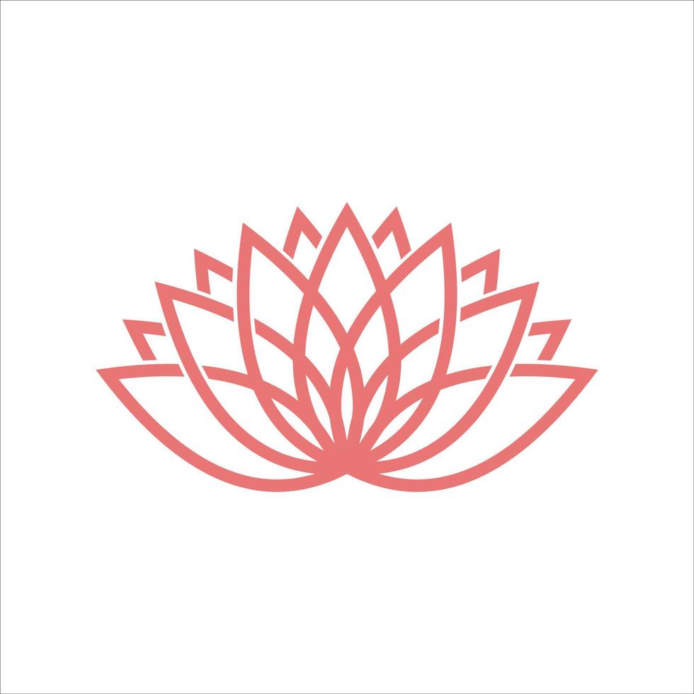 Lotus flower logo. Vector design template of lotus icons outline style for eco, beauty, spa, yoga