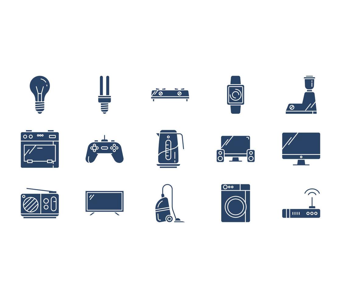 Home appliances icon set vector