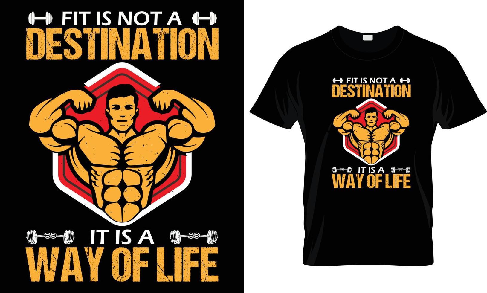 A fit is not a destination t-shirt design graphic. vector