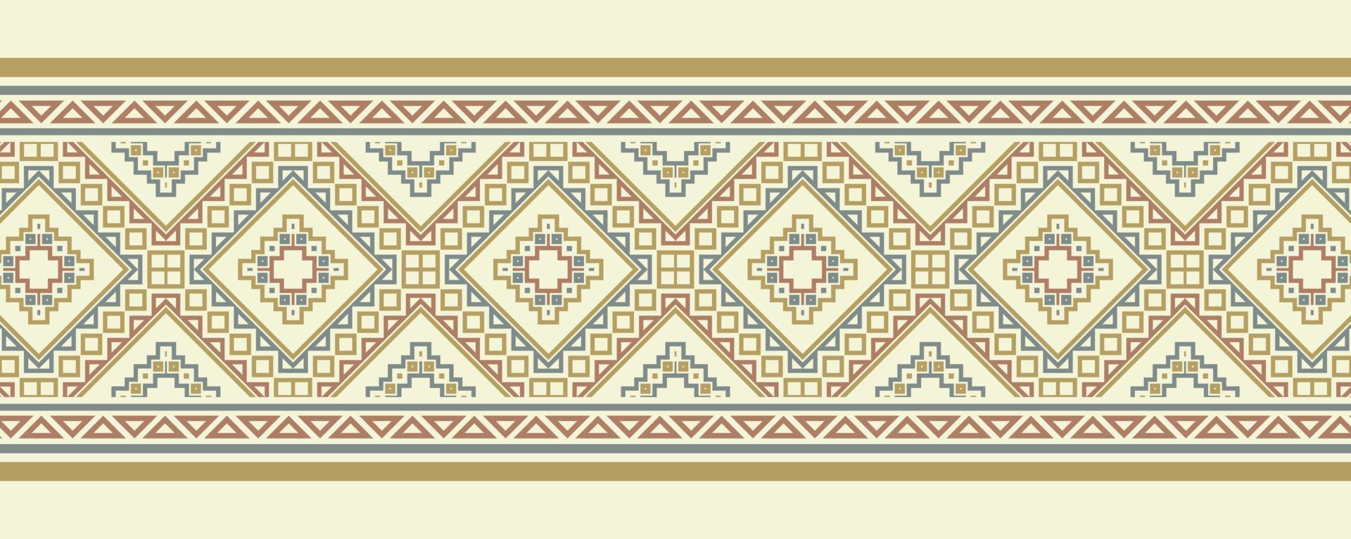 Vintage ornament style ethnic seamless borders vector