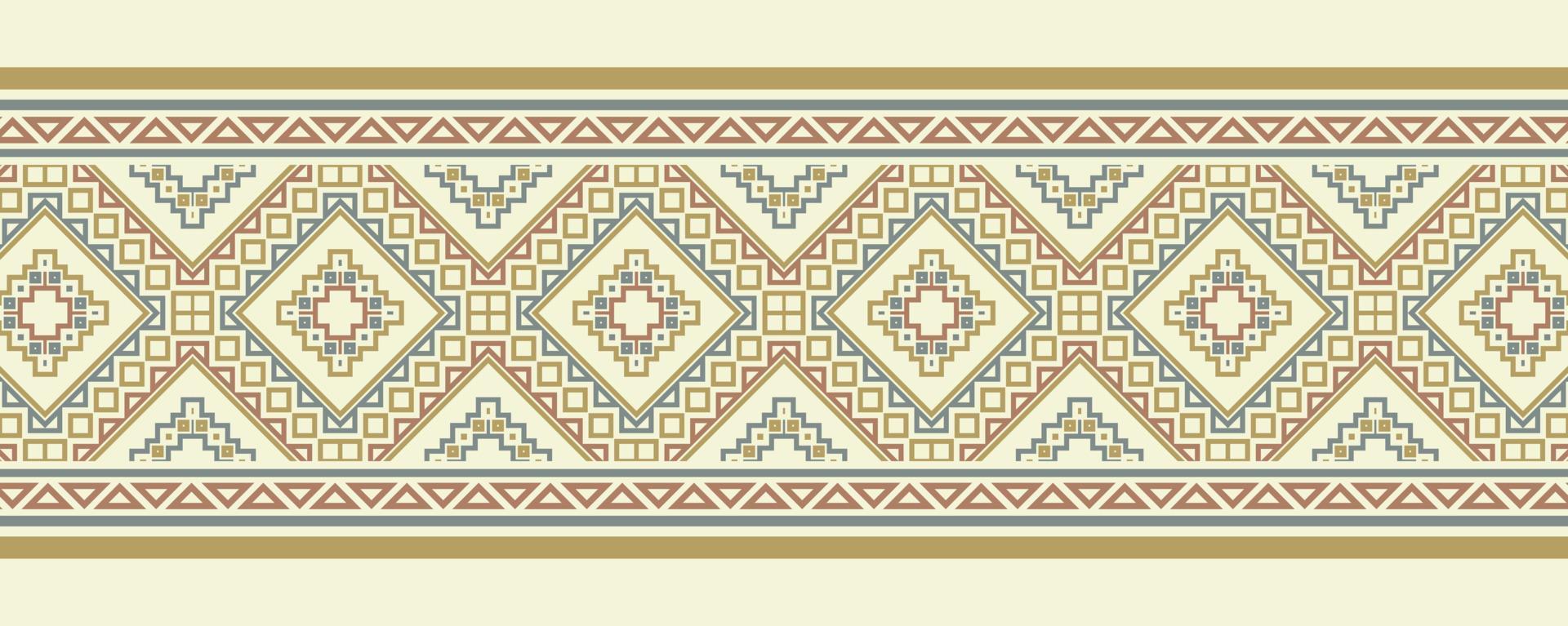 Vintage ornament style ethnic seamless borders vector