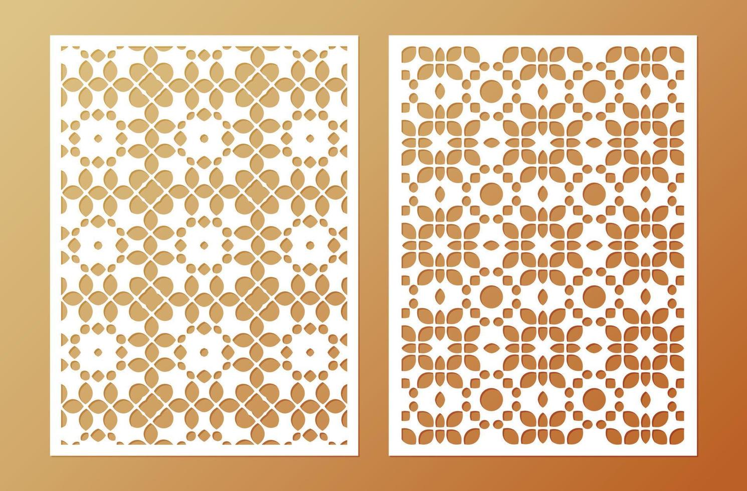 seamless die cut decorative pattern template vector