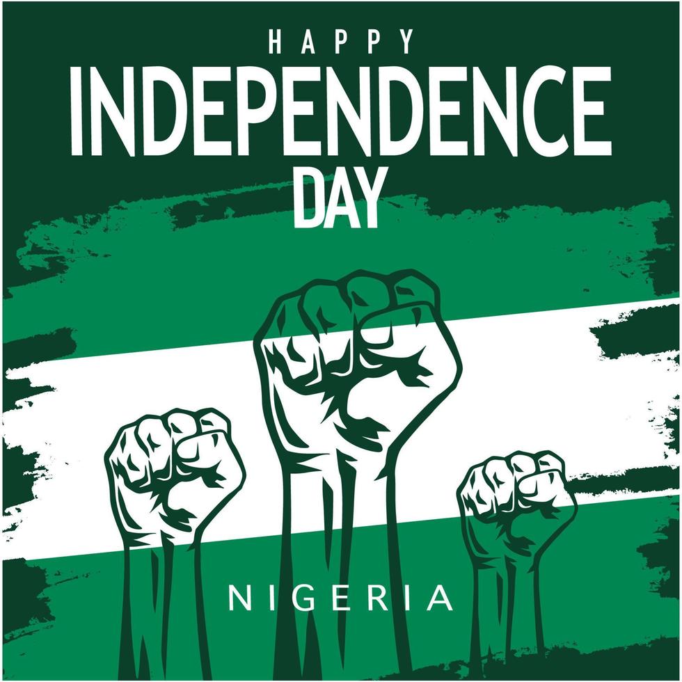 happy independence day Nigeria greetings. vector illustration design