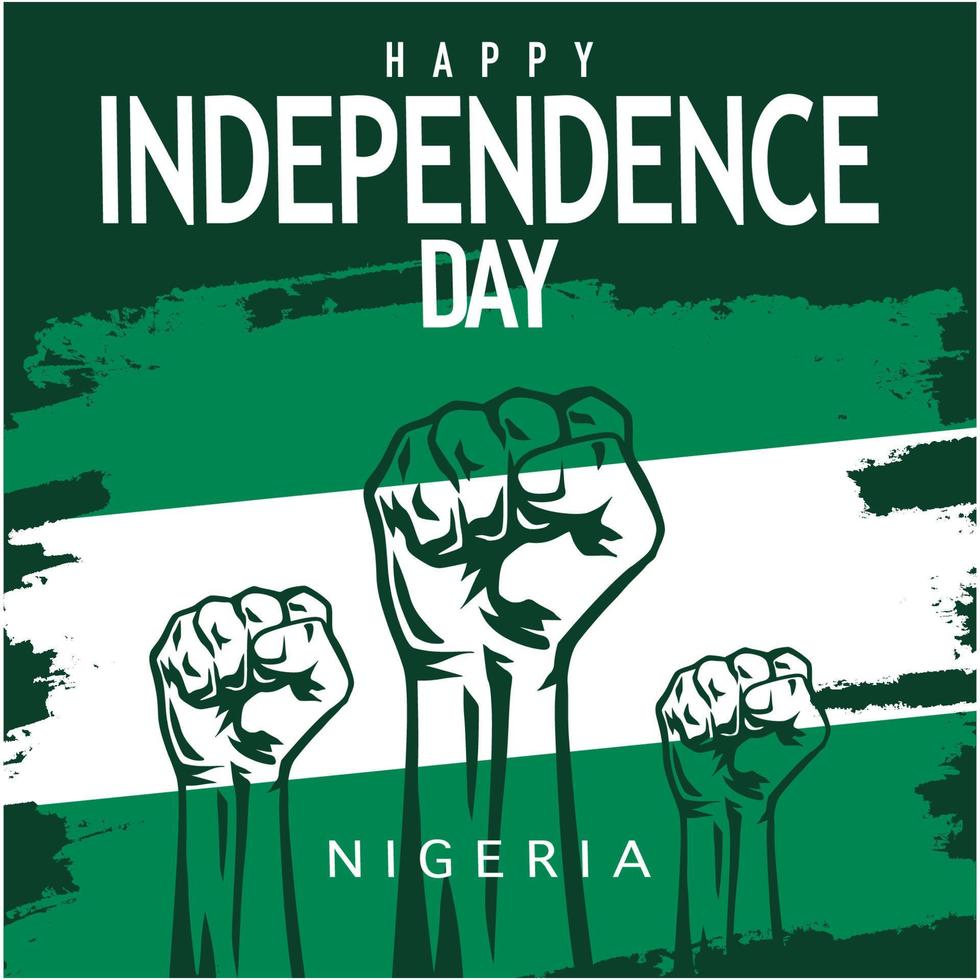 feliz día de la independencia nigeria saludos. diseño de ilustración vectorial vector