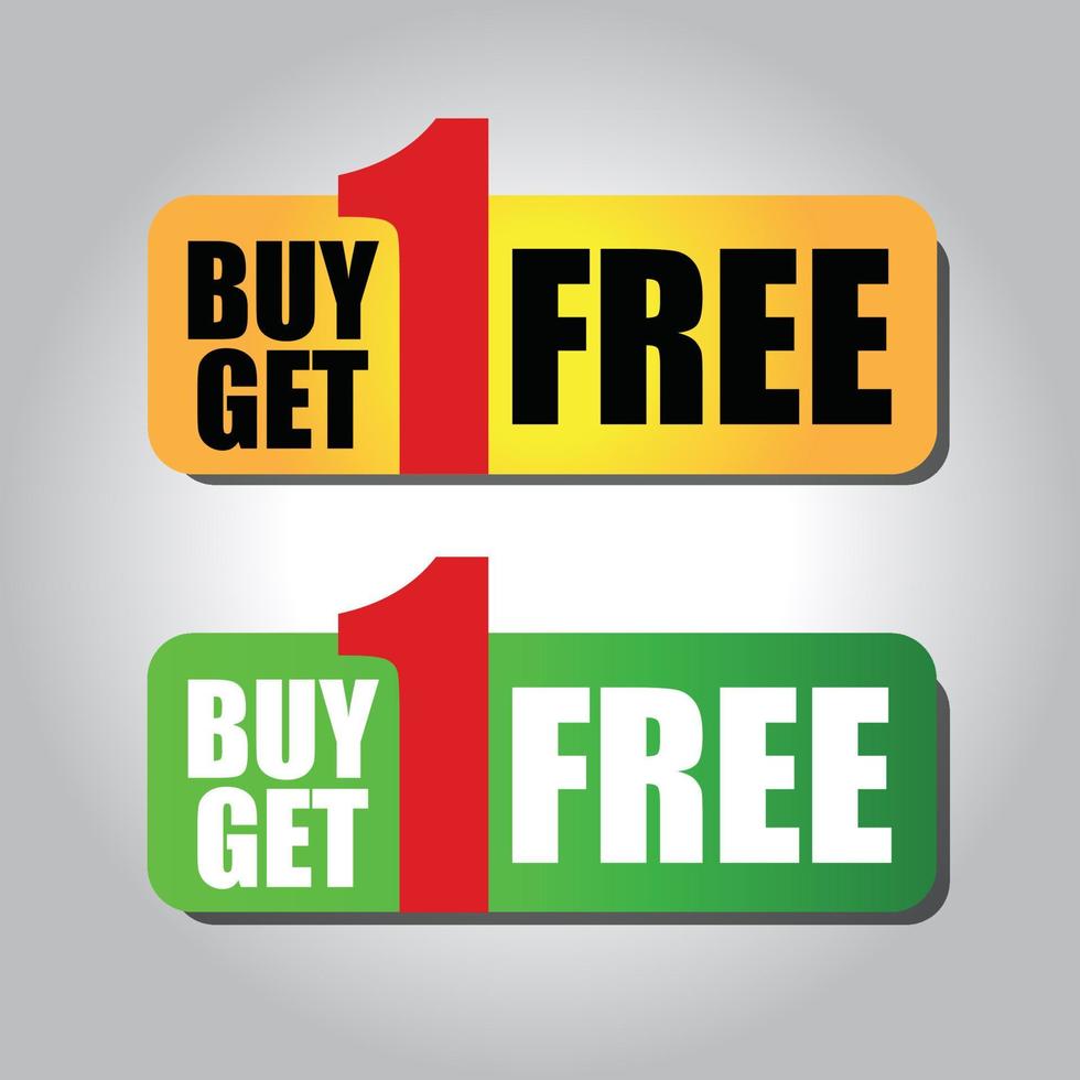 Buy one get one offer promotion vector