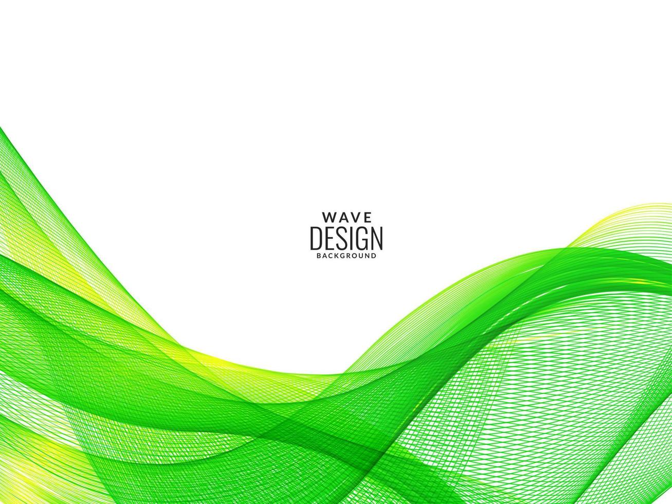 Green flowing stylish wave in white background illustration pattern vector
