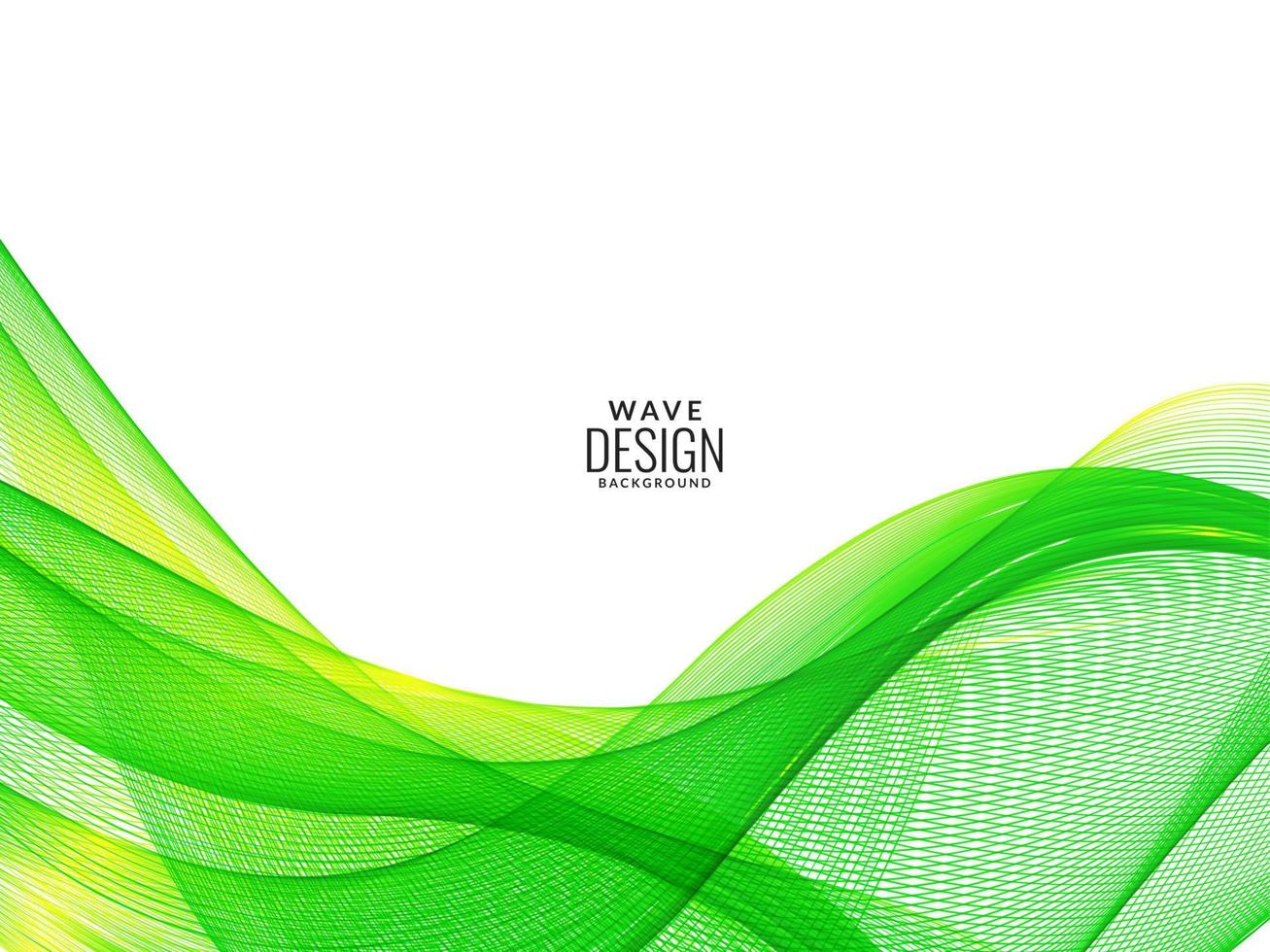 Green flowing stylish wave in white background illustration pattern vector