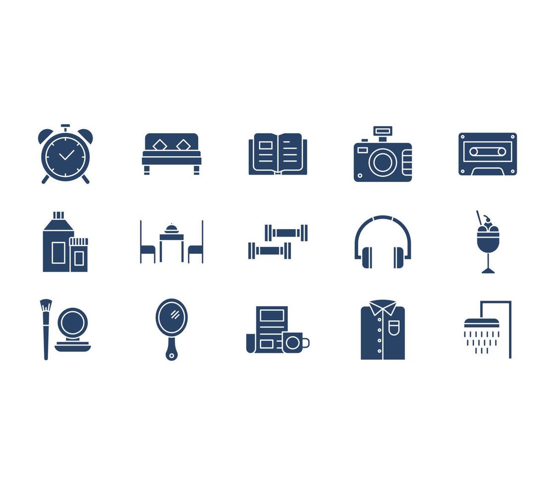 Lifestyle and appliances icon set vector