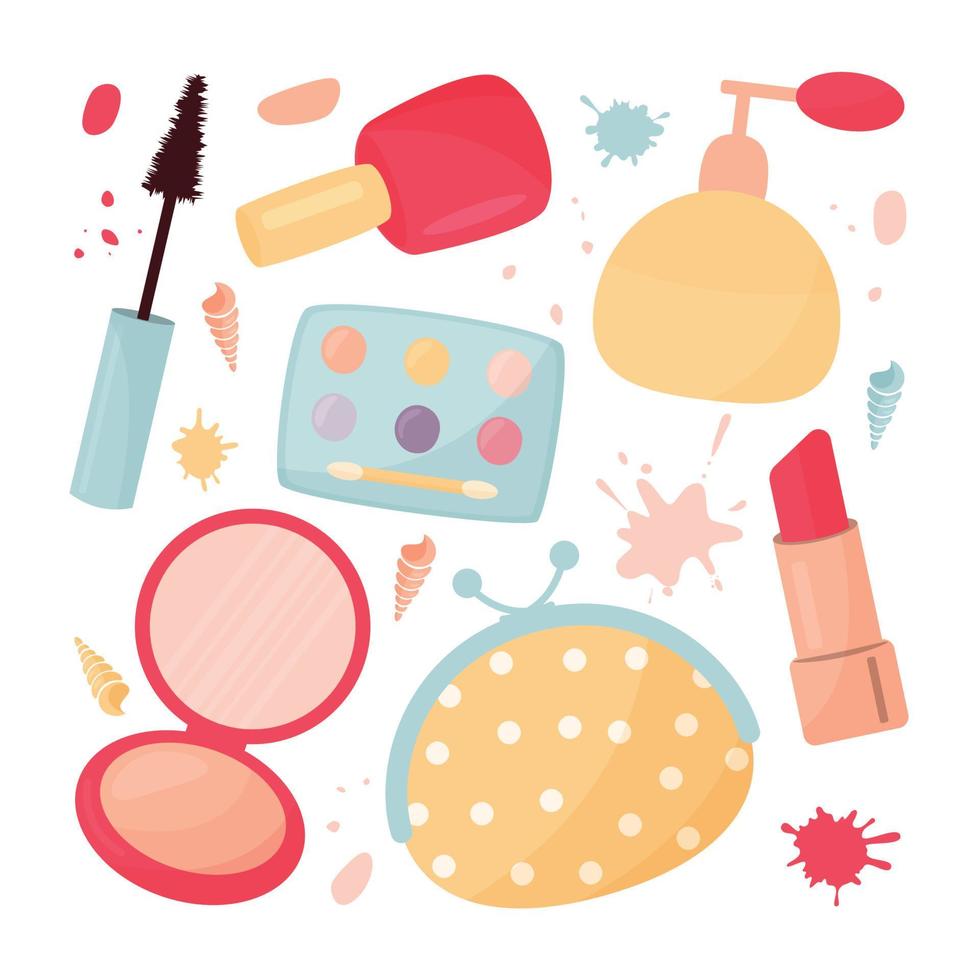set of cosmetic tools vector